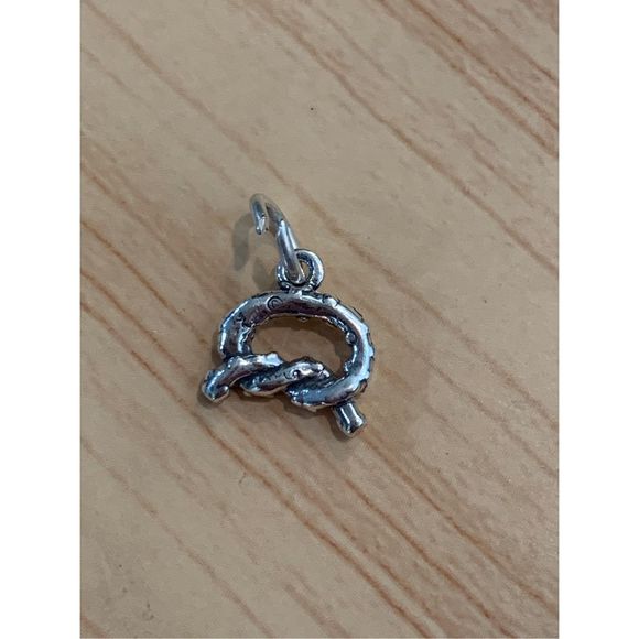 .925 Twisted Pretzel Sterling Silver Jewelry Charm - Picture 4 of 5